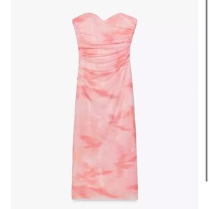 Zara Strapless Watercolor Pink Dress